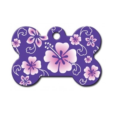 Large Bone ID Tag Hawaiian Purple