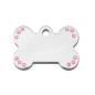 Small Bone ID Tag with Pink Stones Small Bone ID Tag with Pink Stones