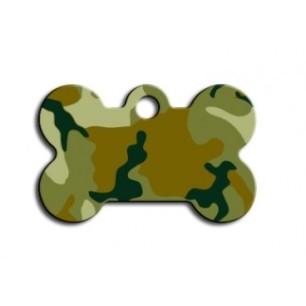 Small Green Camouflage Bone ID Tag