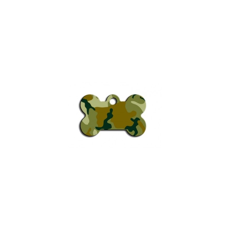 Small Green Camouflage Bone ID Tag Small Green Camouflage Bone ID Tag