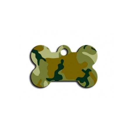 Small Green Camouflage Bone ID Tag
