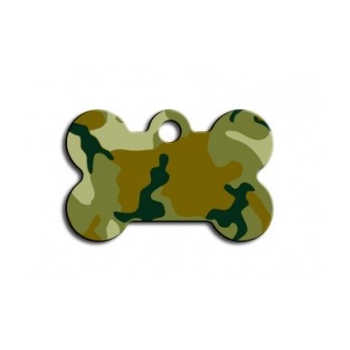 Small Green Camouflage Bone ID Tag