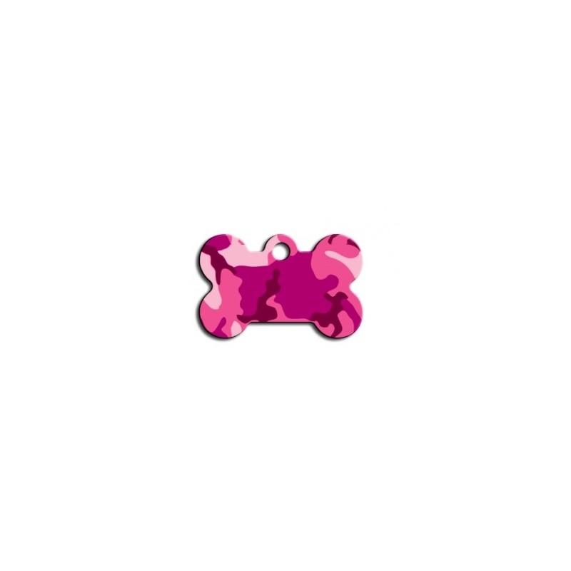 Small Pink Camouflage Bone ID Tag Small Pink Camouflage Bone ID Tag