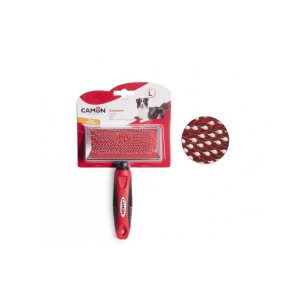 Slicker brush with stainless steel plastic coated pins