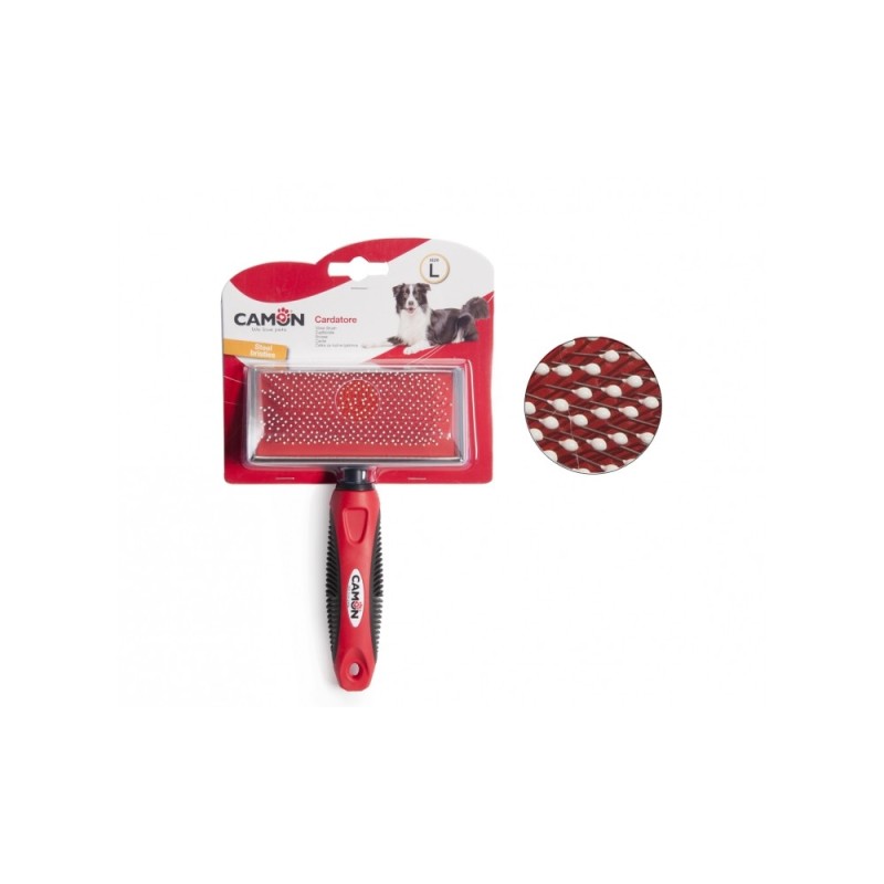 Slicker brush with stainless steel plastic coated pins Slicker brush with stainless steel plastic coated pins