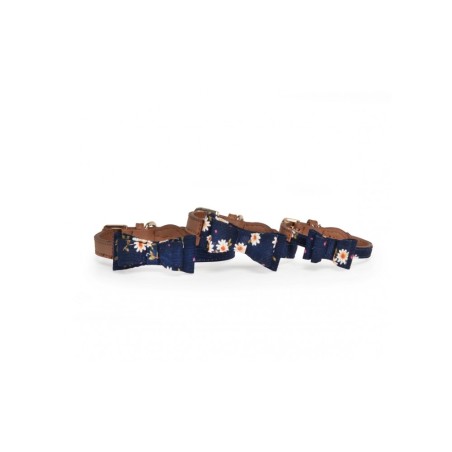 Blue Collar with Flower Pattern