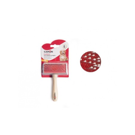 Slicker Brush with Wooden Handle S
