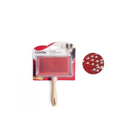 Slicker Brush with Wooden Handle L