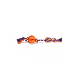 Cotton bone with rubber ball