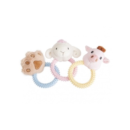 Plush dog toy with TPR ring