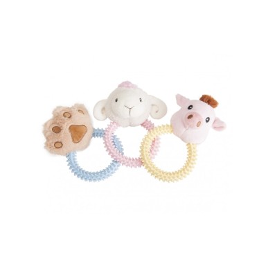 Plush dog toy with TPR ring