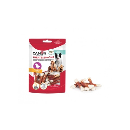 Chewing bones with duck strips for dogs