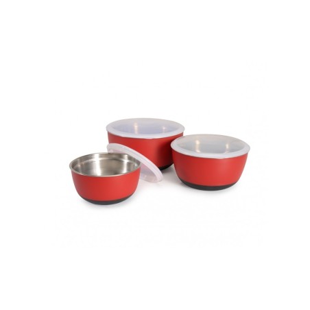Plastic coated antiskid bowls with lid