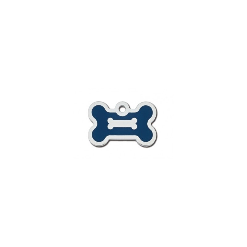 Chrome Bone ID Tag with Blue Epoxy Chrome Bone ID Tag with Blue Epoxy