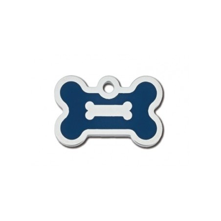 Chrome Bone ID Tag with Blue Epoxy