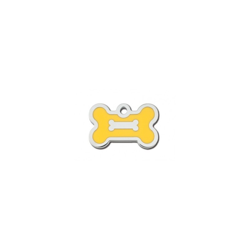 Chrome Bone ID Tag with Yellow Epoxy Chrome Bone ID Tag with Yellow Epoxy