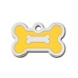 Chrome Bone ID Tag with Yellow Epoxy Chrome Bone ID Tag with Yellow Epoxy