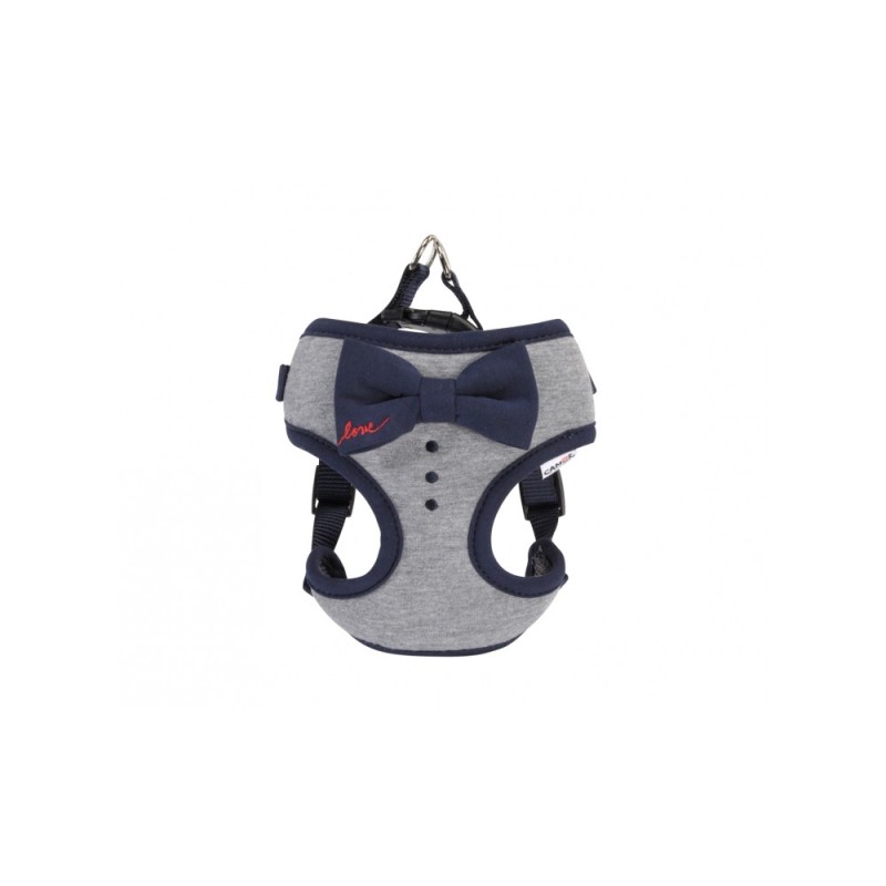 Grey Harness With Blue Bow "Love" Grey Harness With Blue Bow "Love"
