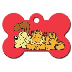 Large Red Bone ID Tag with Paws 