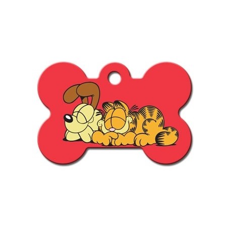 Large Red Bone ID Tag with Paws 