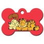 Large Red Bone ID Tag With "Garfield" On It Large Red Bone ID Tag With "Garfield" On It