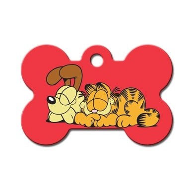 Large Red Bone ID Tag with Paws 