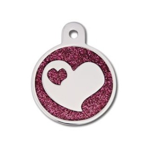 Large Circle Epoxy Glitter w/ Heart