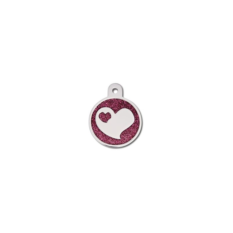 Large Circle Epoxy Glitter w/ Heart Large Circle Epoxy Glitter w/ Heart