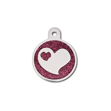 Large Circle Epoxy Glitter w/ Heart