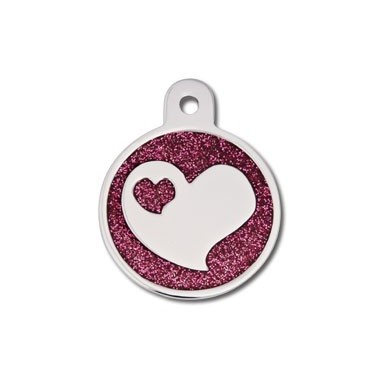 Large Circle Epoxy Glitter w/ Heart