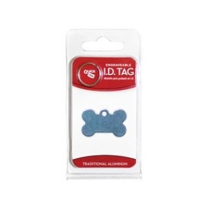 Small Bone Blue Anodized ID Tag