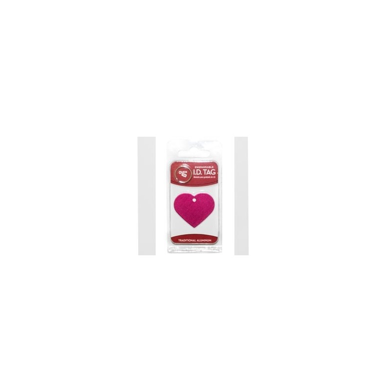 Pink ID Heart Shape Tag Large Anodized Pink ID Heart Shape Tag Large Anodized