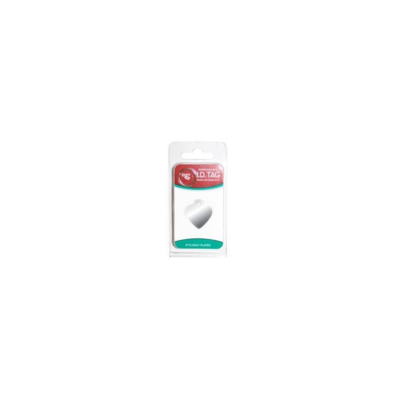 Sm. Heart Chrome Plated Id Tag Sm. Heart Chrome Plated Id Tag