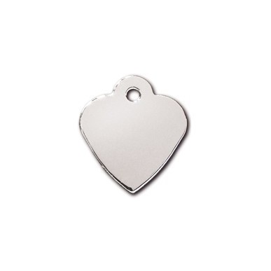 Sm. Heart Chrome Plated Id Tag