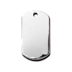 Large Chrome Military  ID Tag