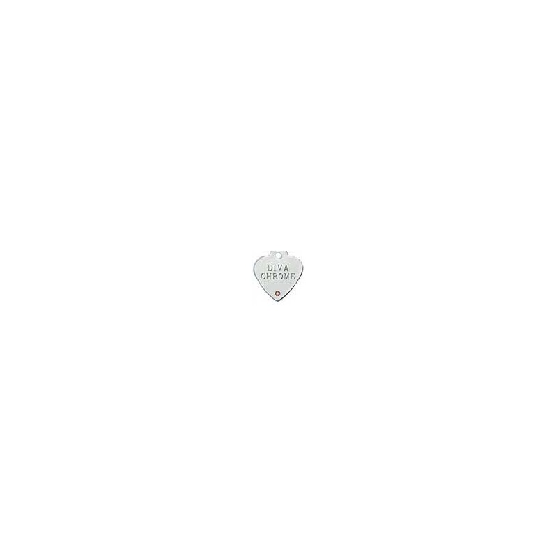 Heart ID Tag Small with Pink Stone Heart ID Tag Small with Pink Stone