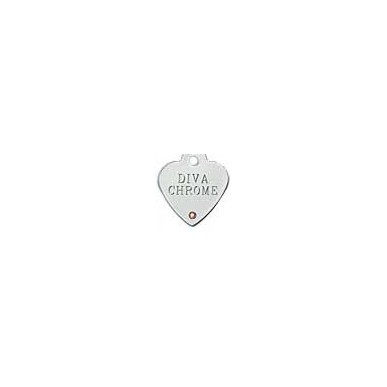 Heart ID Tag Small with Pink Stones