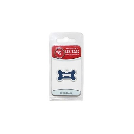 Chrome Bone ID Tag with Blue Epoxy