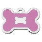 Chrome Bone ID Tag with Pink Epoxy Chrome Bone ID Tag with Pink Epoxy