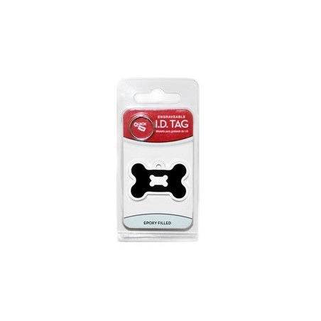 Chrome Bone ID Tag with Black Epoxy