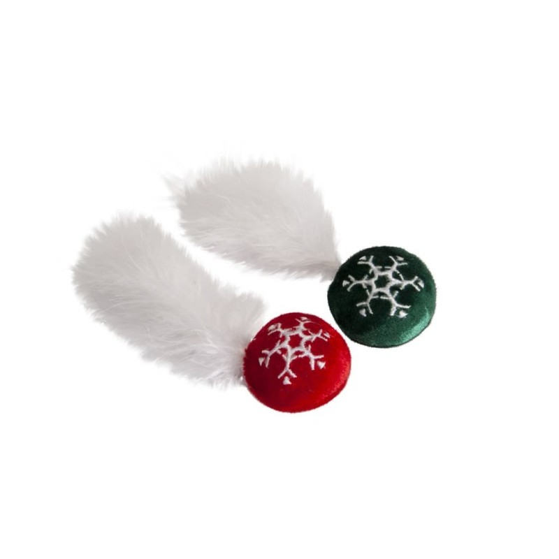 Christmas toy for cat ball with feather Christmas toy for cat ball with feather