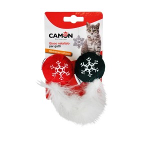 Christmas toy for cat ball with feather
