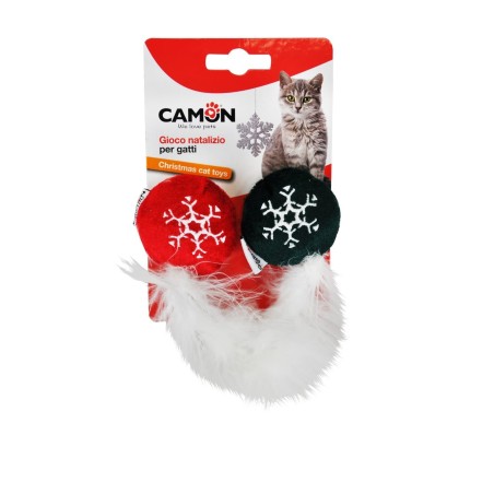 Christmas toy for cat ball with feather