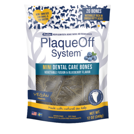 New! PlaqueOff Mini Dental Bones Blueberry Fusion
