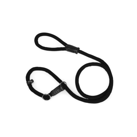 Choke leash in rope and leather 16mm x 1750mm