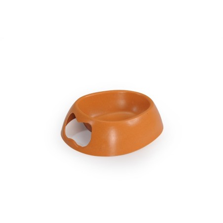 Bowl with bamboo handle in the shape of a bone