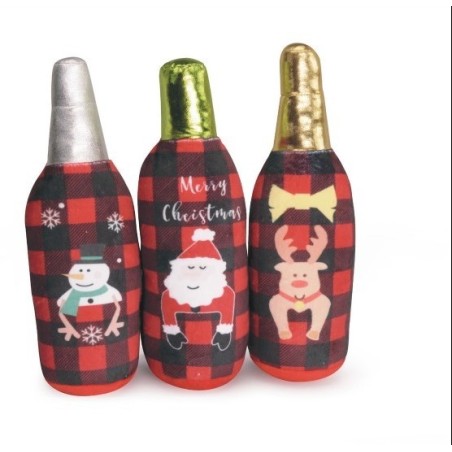 Dog toy - Christmas plush bottles