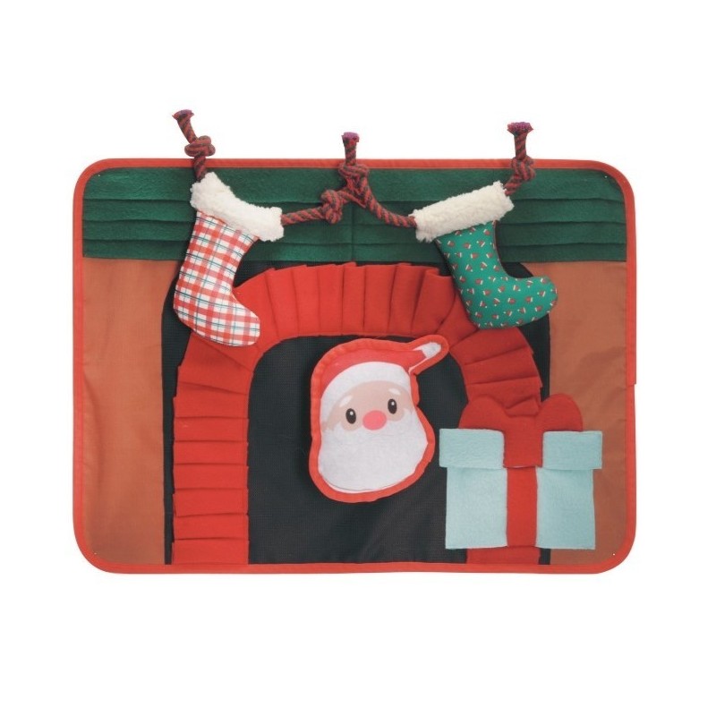Χριστουγεννιάτικο παιχνίδι σκυλου"Interactive Mat-Snuffle Mat-Christmas fireplace" Χριστουγεννιάτικο παιχνίδι σκυλου"Interactive Mat-Snuffle Mat-Christmas fireplace"