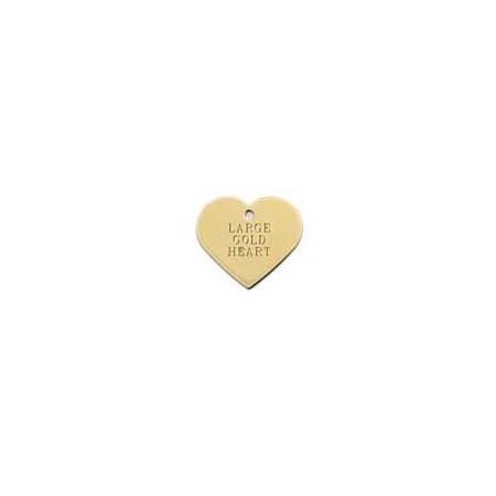 Gold Heart ID Tag  Large