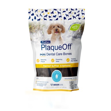 NEW! ProDen PlaqueOff Mini Dental Care Bones PeanutButter and Banana